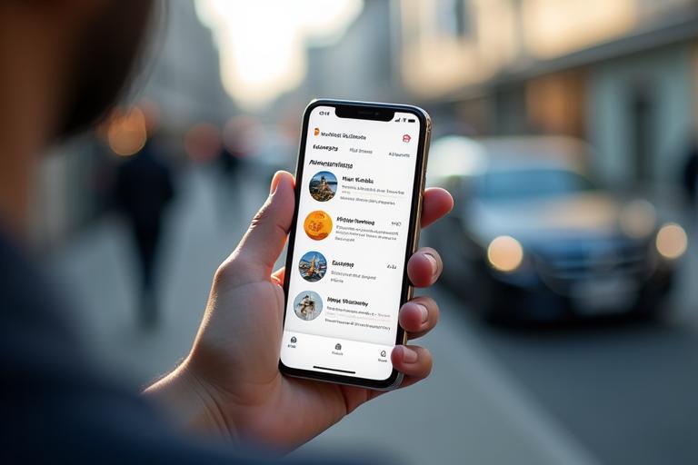 スマートフォンの画面に時間帯や位置情報に基づいて調整されたパーソナライズされたおすすめが表示されている。